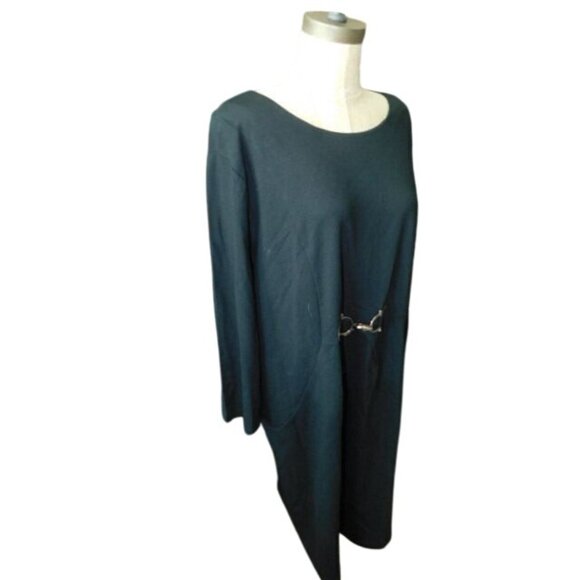 Chico's Size 2X (4) Plus Size Black STRETCH 3/4 Sleeve Dress - Picture 2 of 3